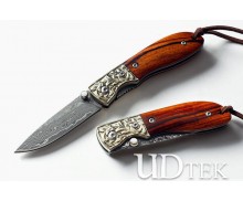 Damascus steel small Parrot folding pocket knife UD405149 